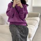 Plain Crewneck Loose-fit Sweater