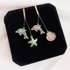 Dolphin Shell & Starfish Fringed Earring 1 Pair - As Shown In Figure - One Size