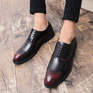 Perforated Faux Leather Oxfords