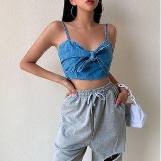 Cropped Denim Camisole