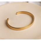 Matte Stainless Steel Open Bangle Gold - One Size