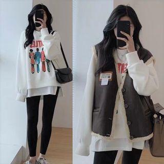 Lettering T-shirt / Graphic Sweatshirt / Button Vest / Leggings