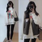 Lettering T-shirt / Graphic Sweatshirt / Button Vest / Leggings