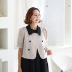 Puff-sleeve Two-tone Jacket