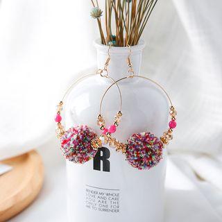 Pom Pom Circle Earring