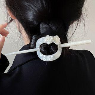 Flower Hair Stick 2731a - White - One Size