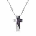 Crystal Cross Checked Pendant With Necklace (silver) Silver - One Size
