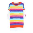 Mock Two-piece 3/4-sleeve Rainbow Stripe Dress
