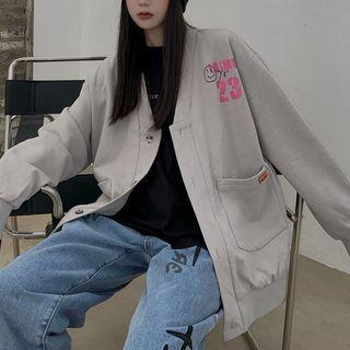 Lettering Print Jacket