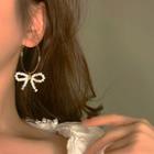 Faux Pearl Bow Dangle Earring 1 Pair - One Size
