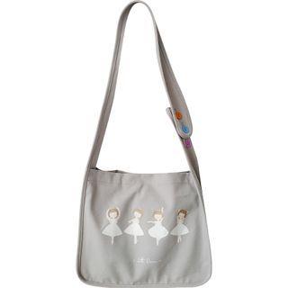 Cartoon Print Crossbody Bag Light Gray - One Size