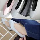 Pointy-toe Wedge Fabric Flats