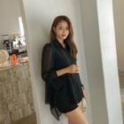 Hanky-hem See-through Blouse