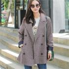 Double-breasted Houndstooth Wool Blend Jacket