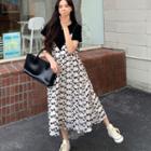 Short-sleeve T-shirt / Floral Midi A-line Dress (various Designs)