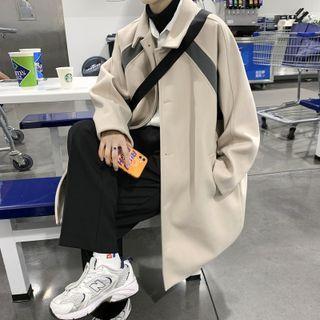Long Sleeve Contrast Line Long Blazer
