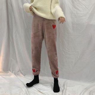 Heart Embroidery Pants