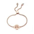 Fashion Simple Plated Rose Gold Hollow Tree Of Life Round 316l Stainless Steel Bracelet Rose Gold - One Size
