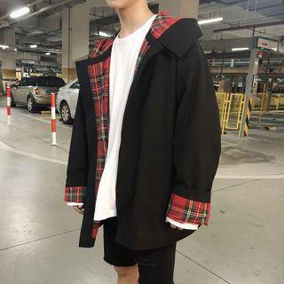 Hooded Plaid Lining Jacket