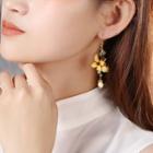 Gemstone Leaf Drop Earring / Clip-on Earring