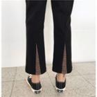 Houndstooth Panel Boot-cut Pants