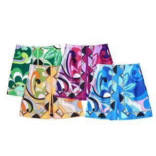 Retro Print Mini A-line Skirt