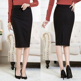 Midi High-waist Back Split Pencil Skirt
