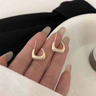 Geometric Alloy Earring 1 Pair - S925 Silver - Stud Earring - Gold - One Size