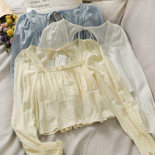 Open-back Ruffled Crop Top