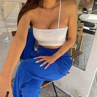 One-shoulder Spaghetti-strap Crop Top