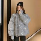 Printed Padded Jacket Gray - One Size