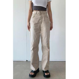 Couple Washed Wide-leg Pants