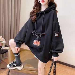 Applique Drawstring Oversized Hoodie