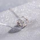 Rhinestone Pendant Necklace 925 Sterling Silver - As Shown In Figure - One Size