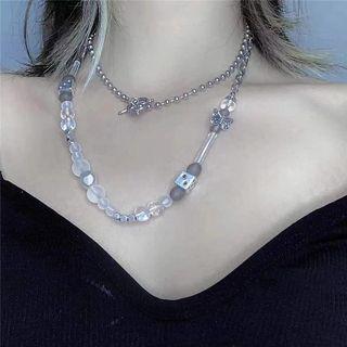 Pearl Dice Butterfly Necklace As Shown In Figure - One Size