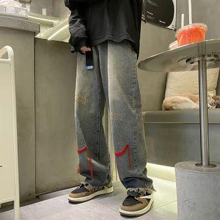 String Straight Leg Jeans