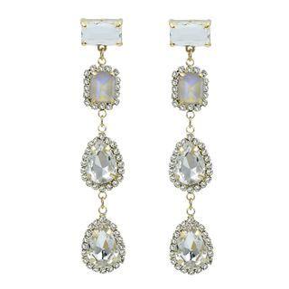 Rhinestone Cocktail Tier Earrings One Size