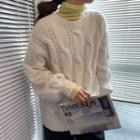 Cable Knit Sweater / Turtleneck Knit Top