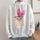 Cat Print High Neck Pullover