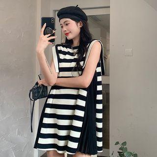 Striped Panel Mini A-line Dress (various Designs)
