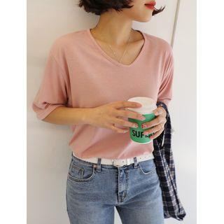 Plus Size U-neck M Lange T-shirt