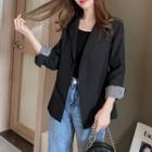 3/4-sleeve Striped Lining Blazer