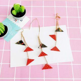 Patterned Triangle Drop Earring
