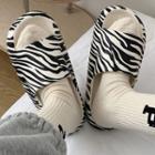 Zebra Print Platform Slippers