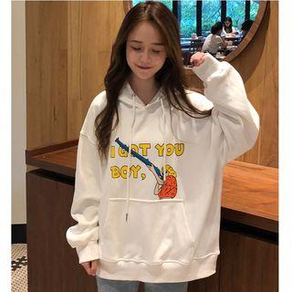 Print Boxy Hoodie