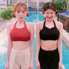 Drawcord-waist Crochet-lace Swim Shorts