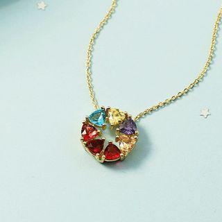 Rhinestone Pendant Necklace Necklace - Gold - One Size