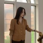 V-neck Single Breasted Blazer