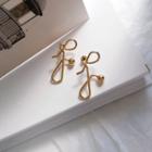 Geometric Bead Stud Earring 1 Pair - Stud Earrings - Gold - One Size