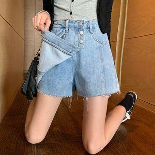 Frayed Denim Skorts